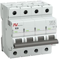 Выключатель автоматический EKF Averes AV-6 4п 20А B 6кА картинка